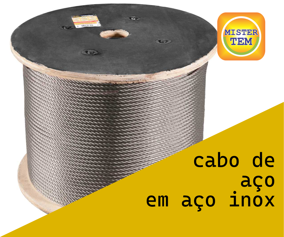 cabo de aço em aço inox